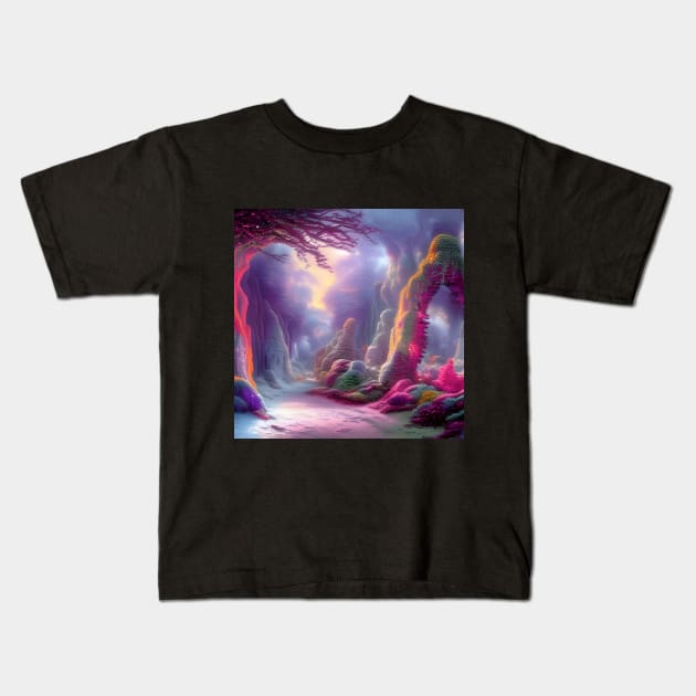 Colorful Crystal Stalactite Kids T-Shirt by SmartPufferFish